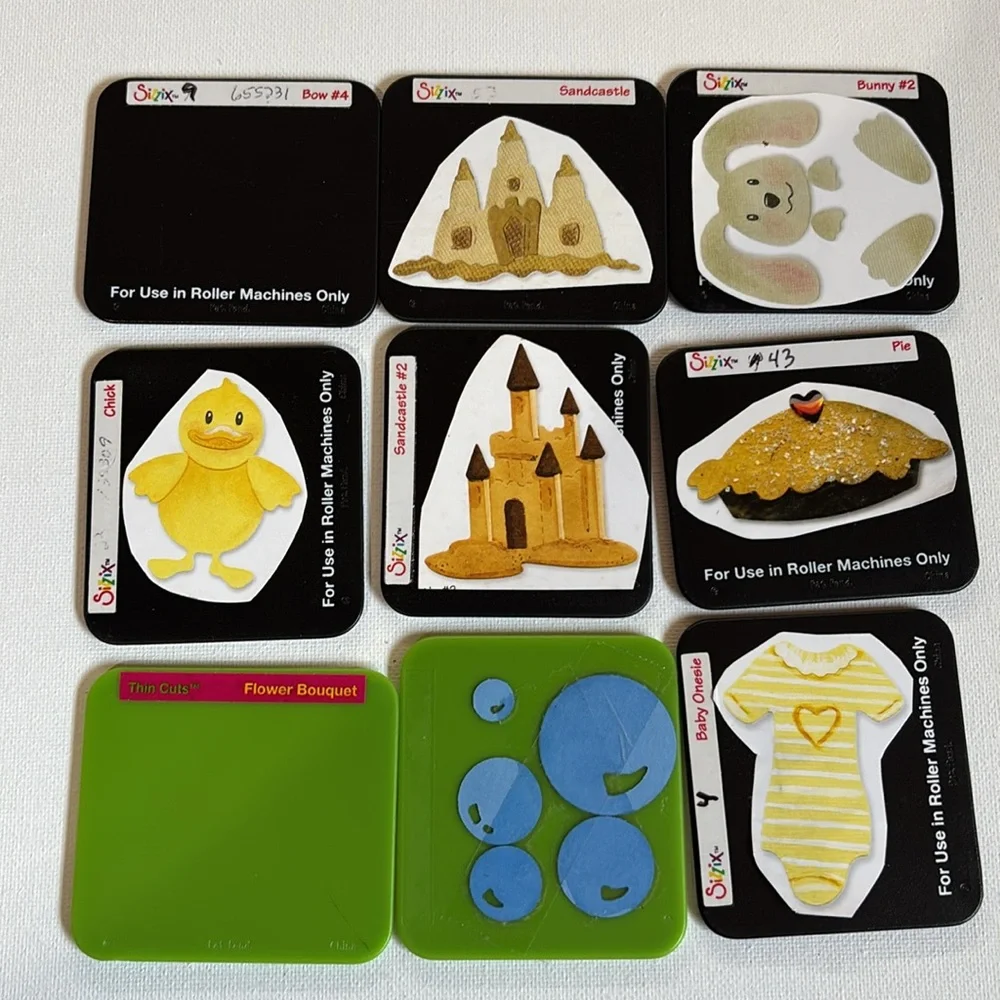 SIZZIX Beach Die Cut Thin Dizzix Dies Set of 9 SIZZIX Bunny Sizzix Pie Die cut